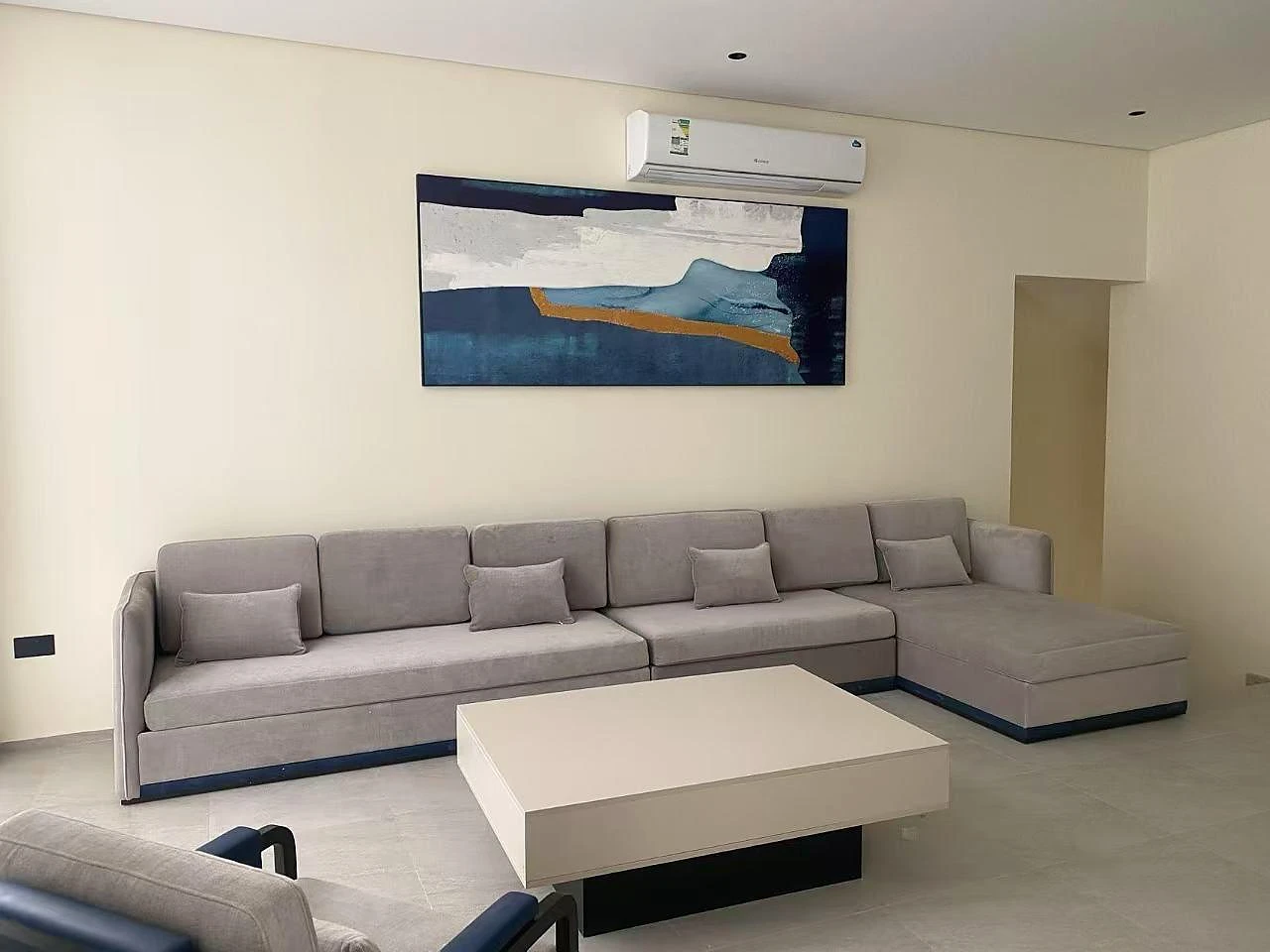 Custom hotel sofa, lounge chair and coffee table supplied by DSCC