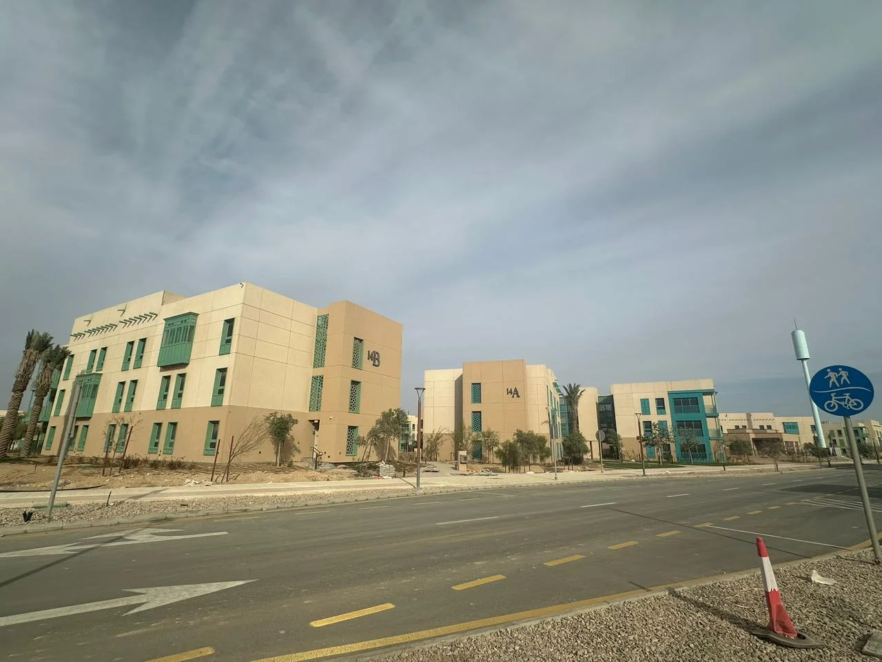 Access roads and accommodation buildings