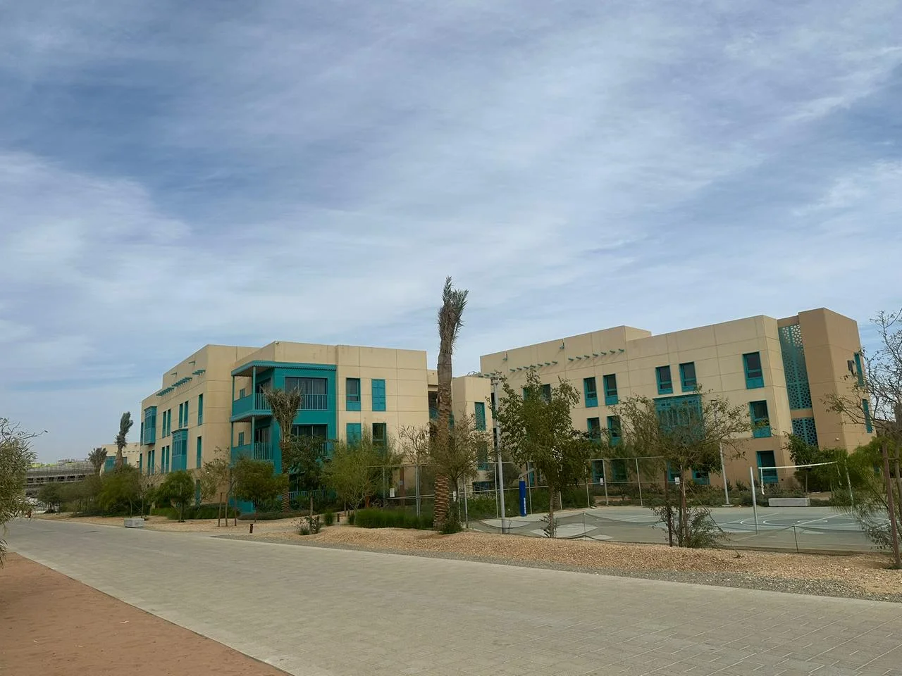 Staff accommodation buildings and landscaping